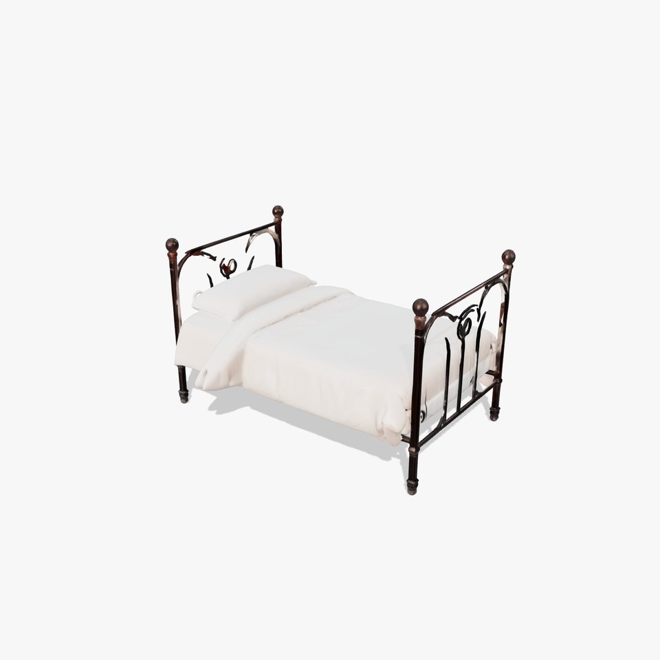 Vintage Wrought Iron Bed Frame Model Pack